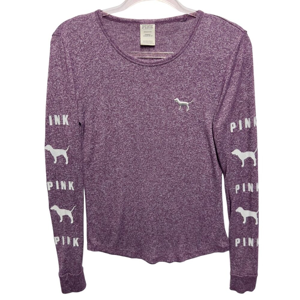 Thermal Knit Shine Bling Glitter Y2K Fitted Slinky Slim Knit Top Puppy Dog Logo